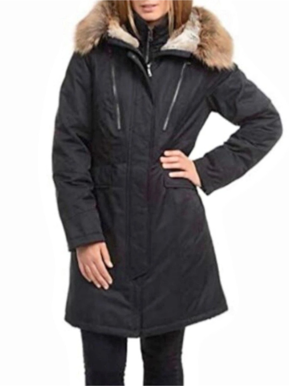 1 Madison Expedition Black Puffer Coat Sz Large